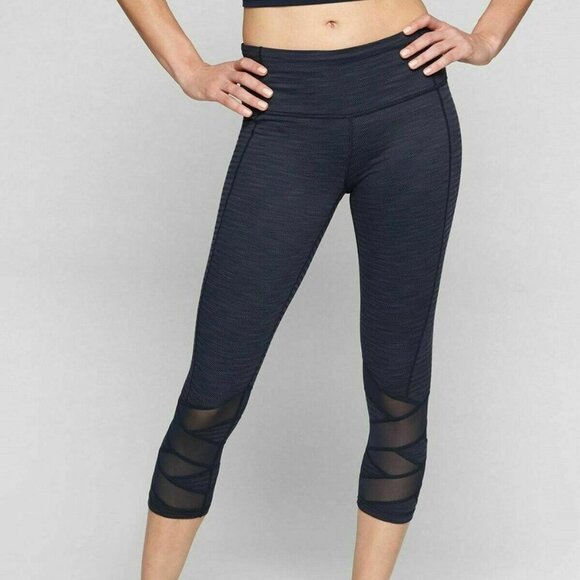 ✨2/$20 Athleta Jacquard Mantra Legging Capri Pants Navy Women's Size XS H12090 - Picture 1 of 12